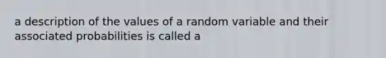 a description of the values of a random variable and their associated probabilities is called a