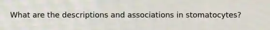 What are the descriptions and associations in stomatocytes?