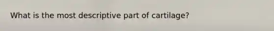 What is the most descriptive part of cartilage?