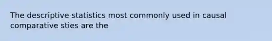 The descriptive statistics most commonly used in causal comparative sties are the