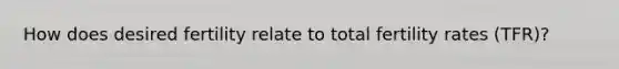 How does desired fertility relate to total fertility rates (TFR)?