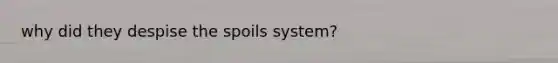 why did they despise the spoils system?