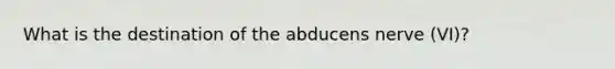 What is the destination of the abducens nerve (VI)?