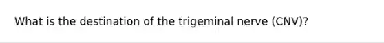 What is the destination of the trigeminal nerve (CNV)?