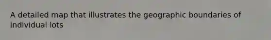 A detailed map that illustrates the geographic boundaries of individual lots