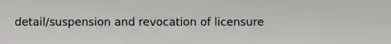 detail/suspension and revocation of licensure