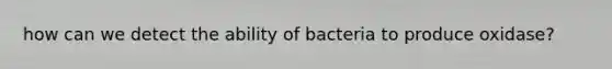 how can we detect the ability of bacteria to produce oxidase?