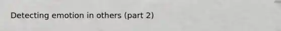 Detecting emotion in others (part 2)