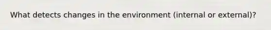 What detects changes in the environment (internal or external)?