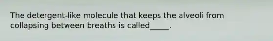 The detergent-like molecule that keeps the alveoli from collapsing between breaths is called_____.