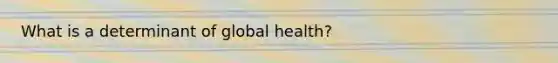 What is a determinant of global health?