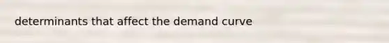 determinants that affect the demand curve