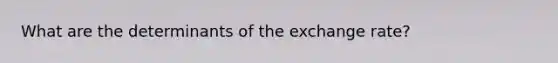 What are the determinants of the exchange rate?