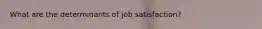 What are the determinants of job satisfaction?