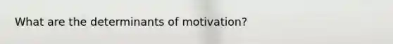 What are the determinants of motivation?