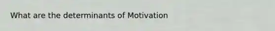 What are the determinants of Motivation