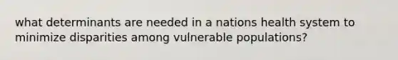 what determinants are needed in a nations health system to minimize disparities among vulnerable populations?