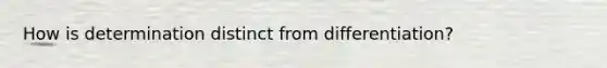 How is determination distinct from differentiation?