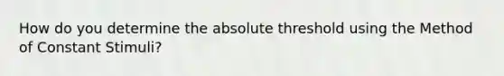 How do you determine the absolute threshold using the Method of Constant Stimuli?