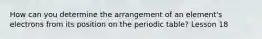 How can you determine the arrangement of an element's electrons from its position on the periodic table? Lesson 18