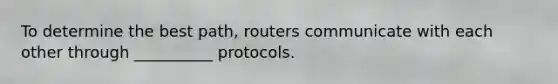 To determine the best path, routers communicate with each other through __________ protocols.