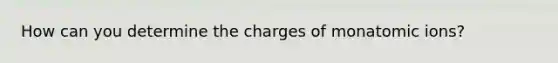 How can you determine the charges of monatomic ions?