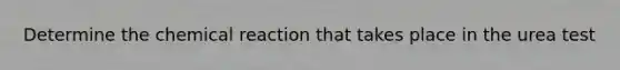 Determine the chemical reaction that takes place in the urea test