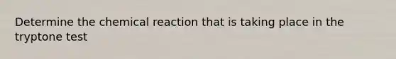 Determine the chemical reaction that is taking place in the tryptone test