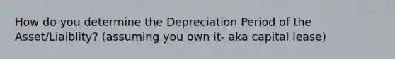 How do you determine the Depreciation Period of the Asset/Liaiblity? (assuming you own it- aka capital lease)