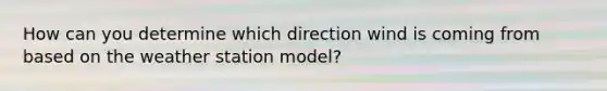 How can you determine which direction wind is coming from based on the weather station model?