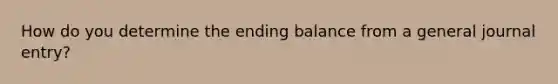 How do you determine the ending balance from a general journal entry?