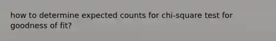 how to determine expected counts for chi-square test for goodness of fit?