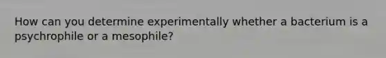 How can you determine experimentally whether a bacterium is a psychrophile or a mesophile?