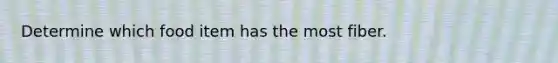 Determine which food item has the most fiber.