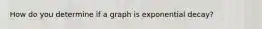 How do you determine if a graph is exponential decay?