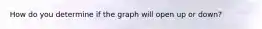 How do you determine if the graph will open up or down?