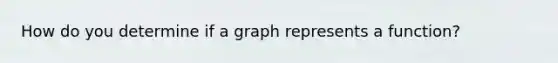 How do you determine if a graph represents a function?