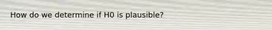 How do we determine if H0 is plausible?