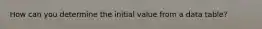 How can you determine the initial value from a data table?