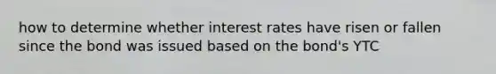 how to determine whether interest rates have risen or fallen since the bond was issued based on the bond's YTC