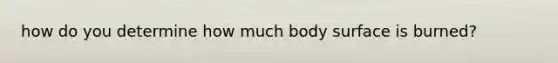 how do you determine how much body surface is burned?