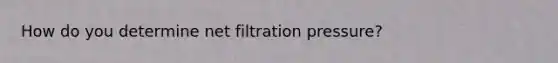 How do you determine net filtration pressure?