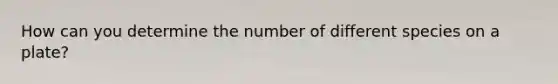 How can you determine the number of different species on a plate?