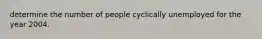 determine the number of people cyclically unemployed for the year 2004.