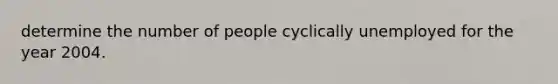 determine the number of people cyclically unemployed for the year 2004.