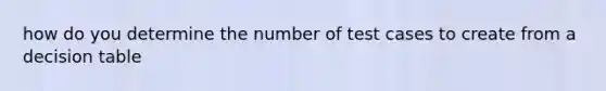 how do you determine the number of test cases to create from a decision table