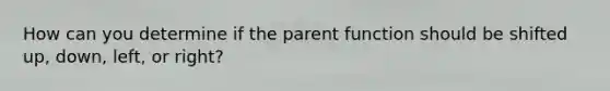 How can you determine if the parent function should be shifted up, down, left, or right?