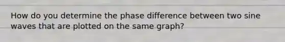 How do you determine the phase difference between two sine waves that are plotted on the same graph?