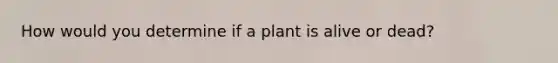 How would you determine if a plant is alive or dead?