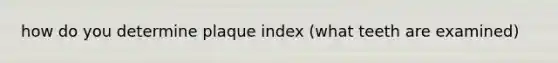 how do you determine plaque index (what teeth are examined)